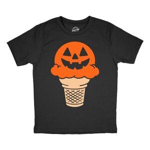 Youth Funny T Shirt Jack O Lantern Ice Cream Cone Tee For Kids